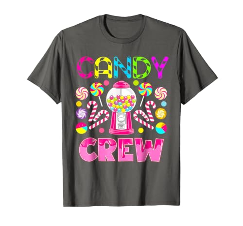 Candy Land Candy Crew Party Halloween Costumes T-Shirt - size chart