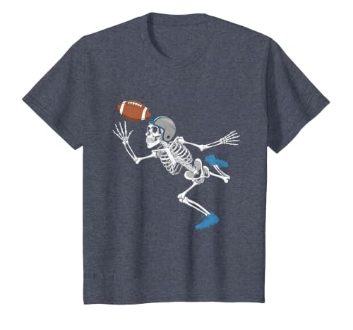 Halloween Shirts Women Men Kids Football Skeleton Halloween Player Catcher Mens Boys Kids T-Shirt - size chart