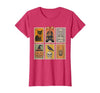 Halloween Stamp Cute Ghost Cute Fall Apparel Vintage Halloween Stamp Cute Ghost Pumpkin Cat Retro Fall T-Shirt - size chart