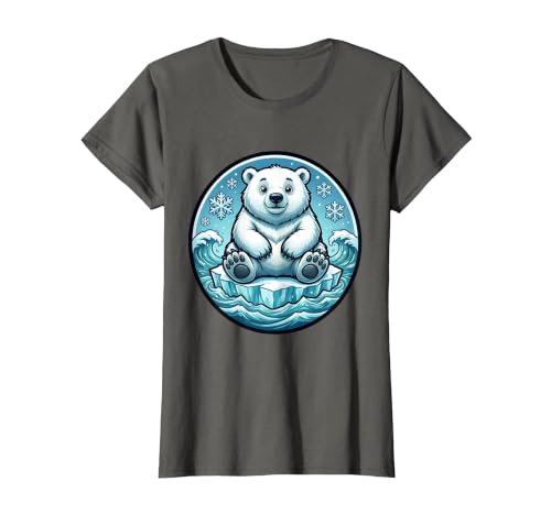 Mademark Polar Bear Lone Ice Floe Arctic Drift Design T-Shirt - size chart
