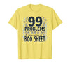 Mademark Ghost & Spirits - Ghost (99 Problems All) T-Shirt - size chart