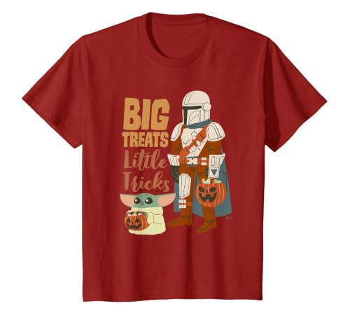 Star Wars Grogu The Mandalorian Halloween Big Treats T-Shirt - size chart