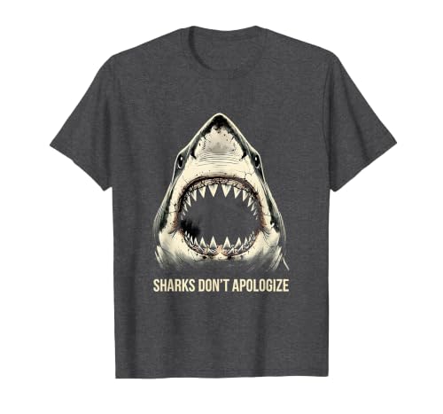 Mademark Sharks Don't Apologize Bold Women's Design T-Shirt - size chart
