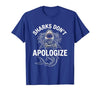 Mademark Sharks Don't Apologize Bold Women's Design T-Shirt - Asphalt Grey