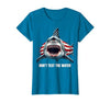 Mademark Don't Test The Water Shark Warning Design T-Shirt - size chart
