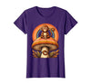 Mademark Monkey Perched on Giant Mushroom Illustration T-Shirt - Women - size chart