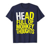 Mademark Head Full of Monkey Thoughts Funny Primate Design T-Shirt - Men - size chart