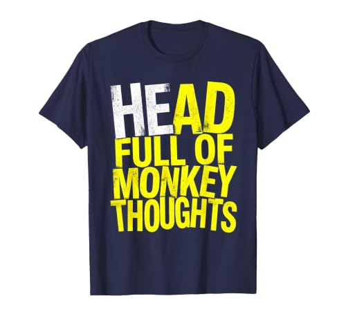 Mademark Head Full of Monkey Thoughts Funny Primate Design T-Shirt - Men - size chart