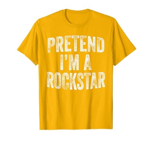 Funny Halloween Party Matching Family Costumes Tee Pretend I'm A Rockstar Costume Family Halloween Rock Star T-Shirt - size
