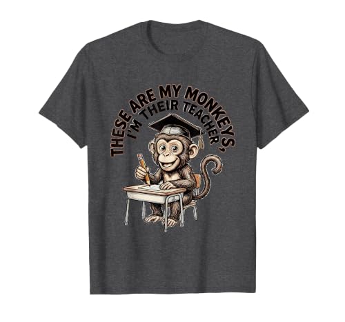 Mademark These Are My Monkeys I'm Their Teacher Circus Design T-Shirt - Men - size chart