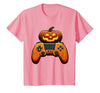 Spooky Halloween Gamers 2023 Halloween Skeleton Zombie Gaming Controllers Mummy Boys Kids T-Shirt - size chart