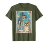 The Bulldog Mom Tarot Card Halloween Women Men Kid Retro Funny The Bulldog Mom Tarot Card Skeleton Halloween T-Shirt - size