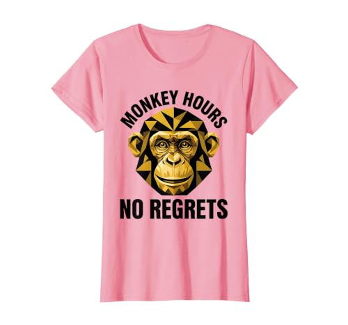 Mademark Monkey Hours No Regrets Funny Primate Design T-Shirt - Women - size chart