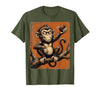 Mademark Smug Monkey Throwing Poop Funny Graphic T-Shirt - Men - size chart