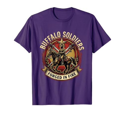 Mademark Buffalo Soldiers Forged in Fire Military Tribute T-Shirt - size chart