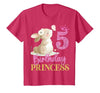 Kids 5th Birthday Rabbit Princess Girl Bunny 5 Years Old T-Shirt — design detail