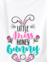Easter Day Gift for Toddler Boy Baby Girl Tractor Loving Bunny T-Shirt — design detail