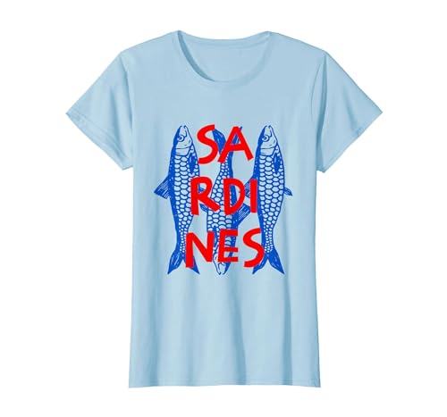 Vintage Sardine Tinned Fish Summer Tee Sardines Tinned Fish Retro Graphic for Men Women T-Shirt - size chart