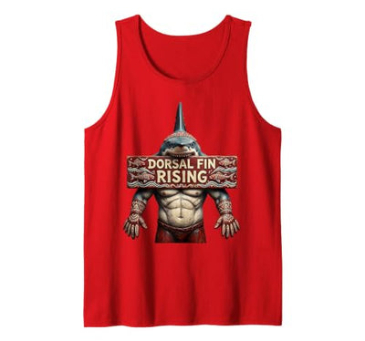 Dorsal Fin Rising Shark Men Graphic Design Tank Top