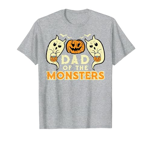 Mens Halloween Shirts For Dad Daddy Papa Men Halloween Dad of Monsters Funny Family Costume Papa Daddy T-Shirt - size chart
