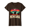 Grizzly Bear Mountain Forrest Nature Montana Grizzly Bear Mountain T-Shirt - size chart