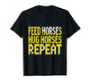 Mademark Feed Horses Hug Horses Repeat Riding Design T-Shirt - Men - size chart