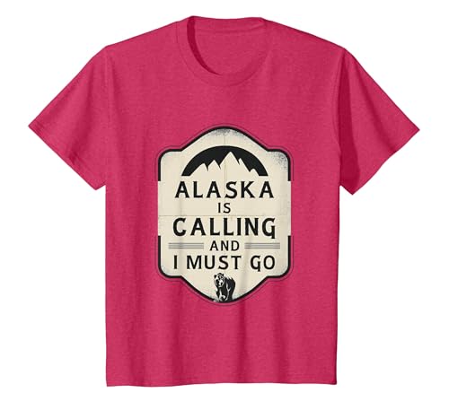 Alaska is Calling and I Must Go Mountains Bear T-Shirt - size chart