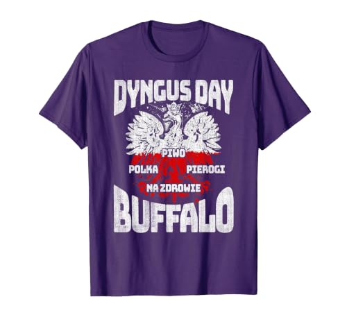 Polish Heritage Gifts Dyngus Day Buffalo New York Piwo Polka Pierogi Na Zdrowie T-Shirt - size chart