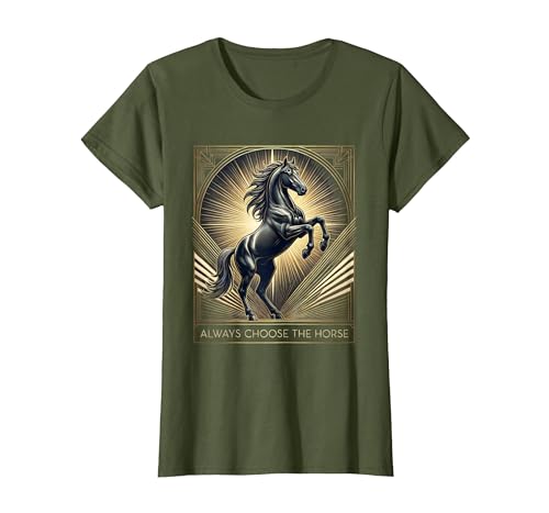 Mademark Always Choose The Horse Women's Equestrian Design T-Shirt - size chart