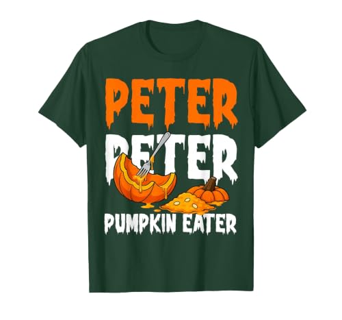 Halloween Matching Couple Shirts Women Men Funny Peter Pumpkin Eater Halloween Costume Men Boyfriend T-Shirt - size chart