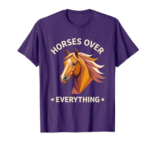 Mademark Horses Over Everything Women's Equestrian Design T-Shirt - Men - size chart
