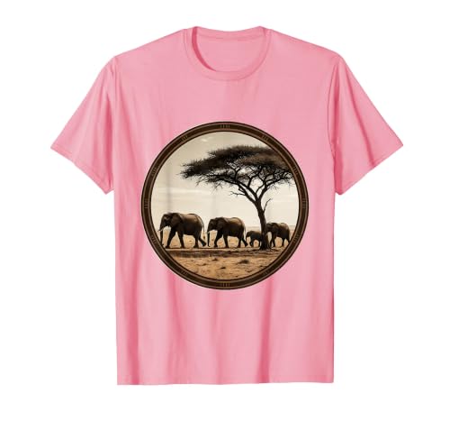 Mademark Elephant Herd Crossing Dusty Savanna Plains T-Shirt - Men - size chart