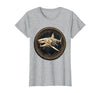 Mademark Shark Skeleton Museum Display Illustration T-Shirt - size chart