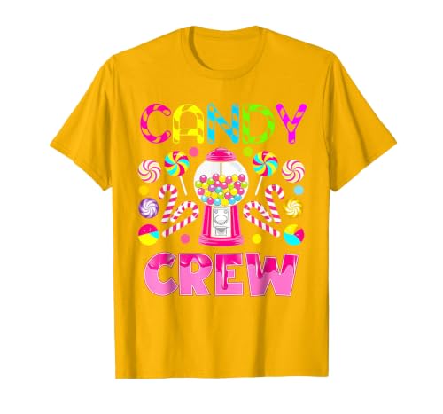 Candy Land Candy Crew Party Halloween Costumes T-Shirt - size chart