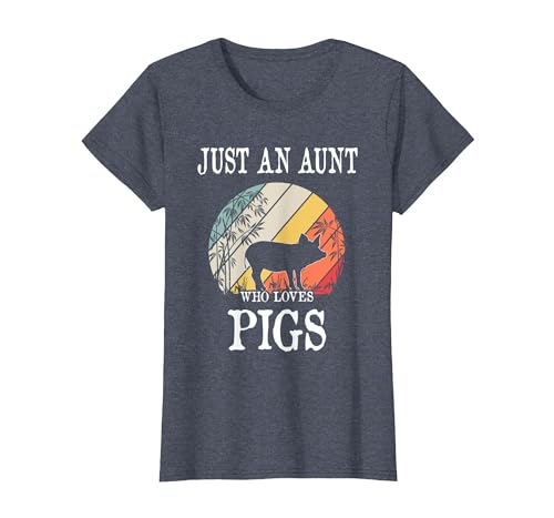 Pigs Lover Gift Co. Just an Aunt Who Loves Pigs T-Shirt - size chart