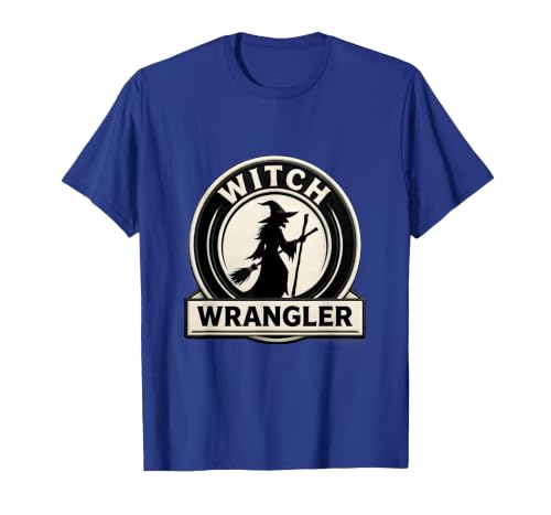 Mademark Witch Wrangler Funny Family Halloween Party Costume T-Shirt - size chart