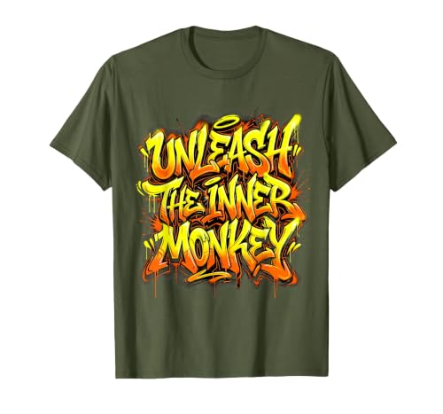 Mademark Unleash the Inner Monkey Fun Primate Design T-Shirt - Men - size chart