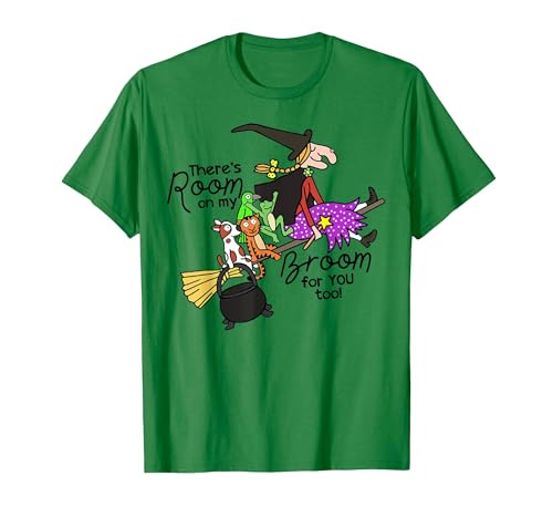Funny Teacher Witch Tee Shirt There's Room On My Broom for You Too Teacher T-Shirt - size chart
