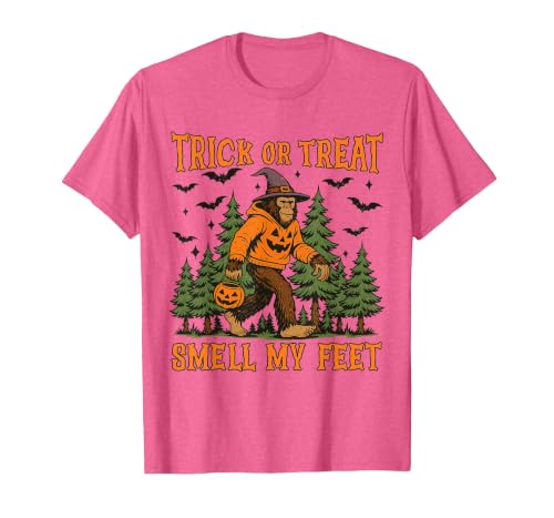 Bigfoot Halloween Costume Party Outfits Trick Or Treat Smell My Feet Bigfoot Halloween Sasquatch T-Shirt - size chart
