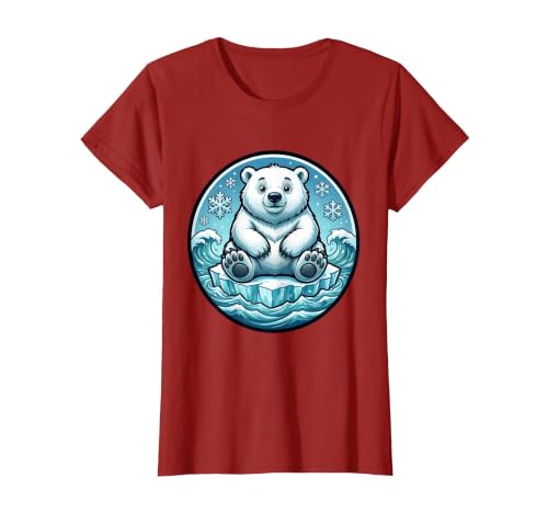 Mademark Polar Bear Lone Ice Floe Arctic Drift Design T-Shirt - size chart