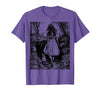 Alice in Wonderland - Down the Rabbit Hole Fantasy Vintage T-Shirt — design detail