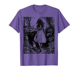 Alice in Wonderland - Down the Rabbit Hole Fantasy Vintage T-Shirt — design detail