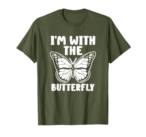 Im With Butterfly Halloween Costume Party Gift I'm with Butterfly Halloween Costume Matching Couples Party T-Shirt - size