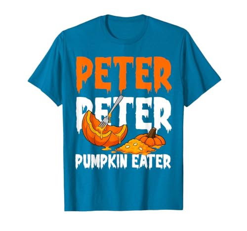 Halloween Matching Couple Shirts Women Men Funny Peter Pumpkin Eater Halloween Costume Men Boyfriend T-Shirt - size chart