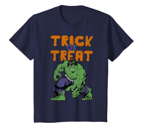 Marvel Avengers The Hulk Trick Or Treat Halloween T-Shirt - size chart