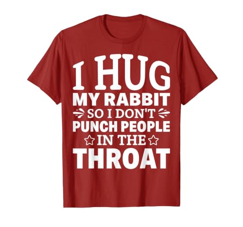 I Hug My Rabbit I Easter Bunny Design Lionhead Rabbit T-Shirt — design detail