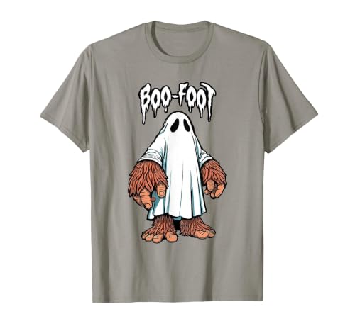 Spooky Bigfoot Sasquatch Ghost Halloween Humor Fun Boo Foot Bigfoot Ghost Sasquatch Halloween Funny Humor T-Shirt - size