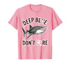 Mademark Deep Blue Don't Care Whale Shark Design T-Shirt - size chart