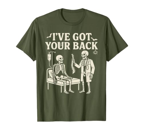Halloween Costume For Doctor I've Got Your Back I've Got Your Back Halloween Skeleton Doctor Costume T-Shirt - size chart