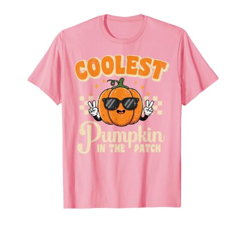Halloween Shirts For Women Men Kids Boys Girls Halloween Coolest Pumpkin in Patch Costume Boys Kids Youth T-Shirt - size